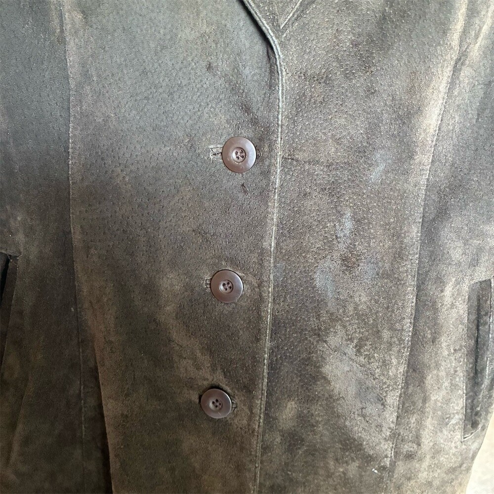 Wilsons Leather Blazer Jacket Womens Size XL Brown Suede 3-Button Vintage - Picture 2 of 8